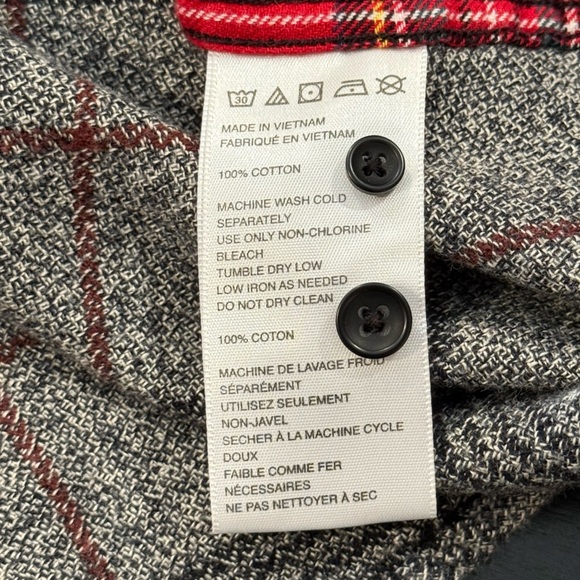 Urban Outfitters Mix & Match Plaid Button Down Flannel Blue Red Mens Large - Picture 7 of 10